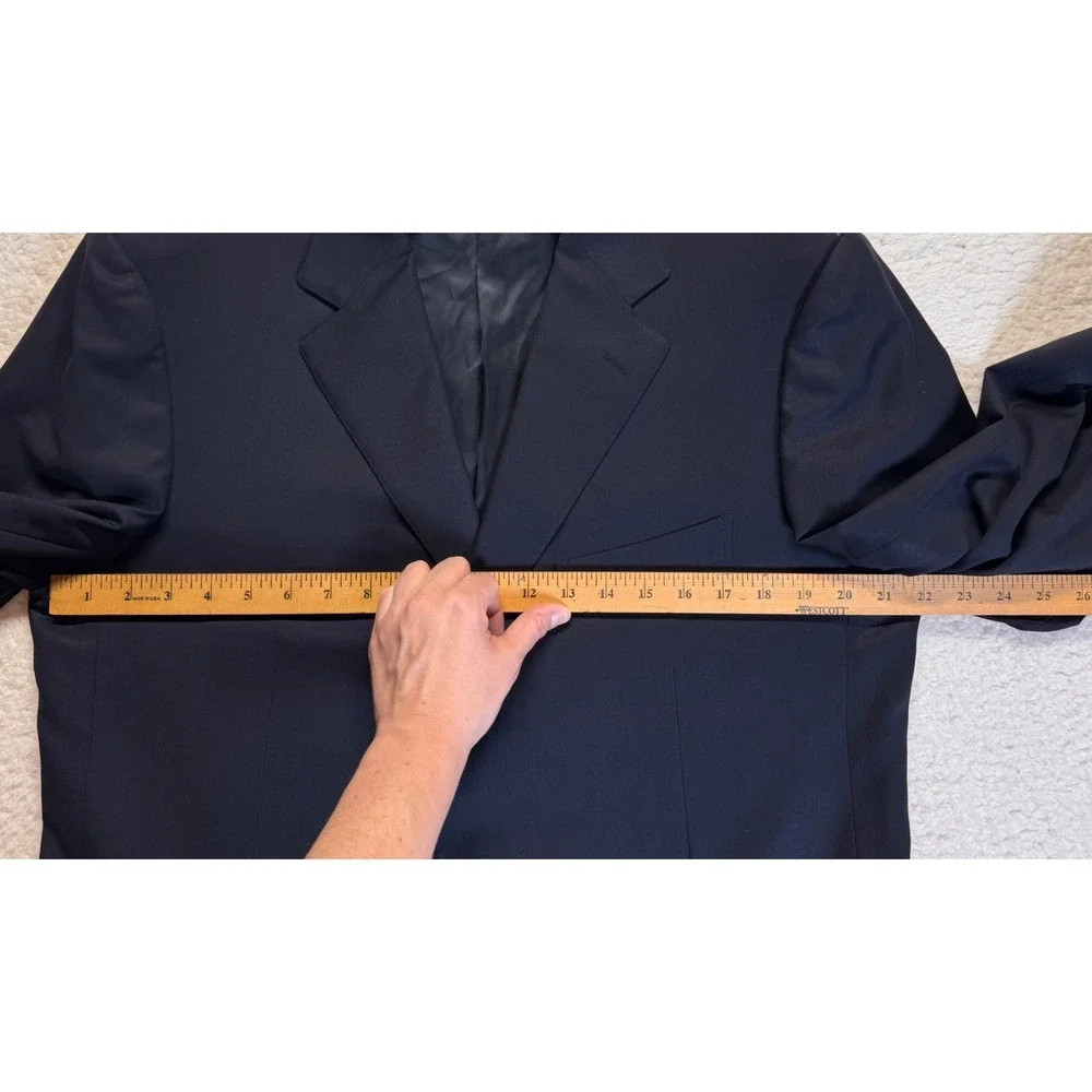 Ermenegildo‎ Zegna Mens Navy Blue 100% Wool 3-Button Suit Jacket Blazer 54 / 44R